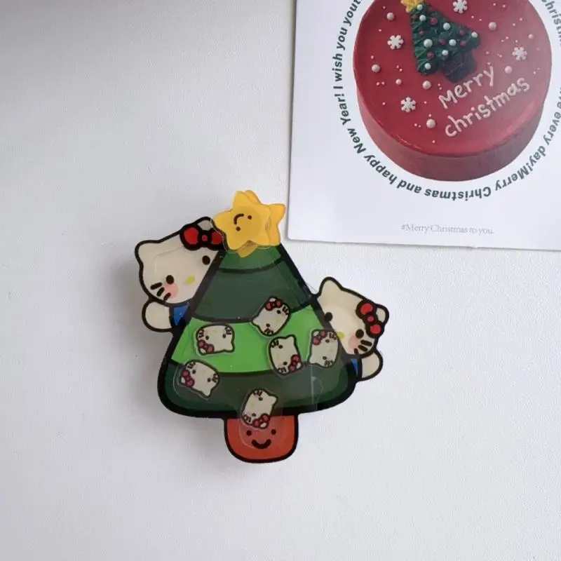

Kawaii Sanrio Cartoon Christmas Tree Hello Kitty Phone Holder Decoration Shake Fighter Friend Holiday Creative Gift Peripheral