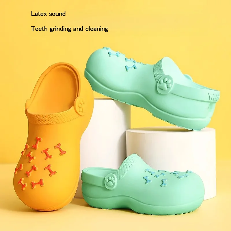 

​Pet Latex Chew Toy Shoes Teeth Cleaning Latex Slippers Dog Toy Solve Boredom Durable Cute Dog Teeth Grinding Chewing Toy