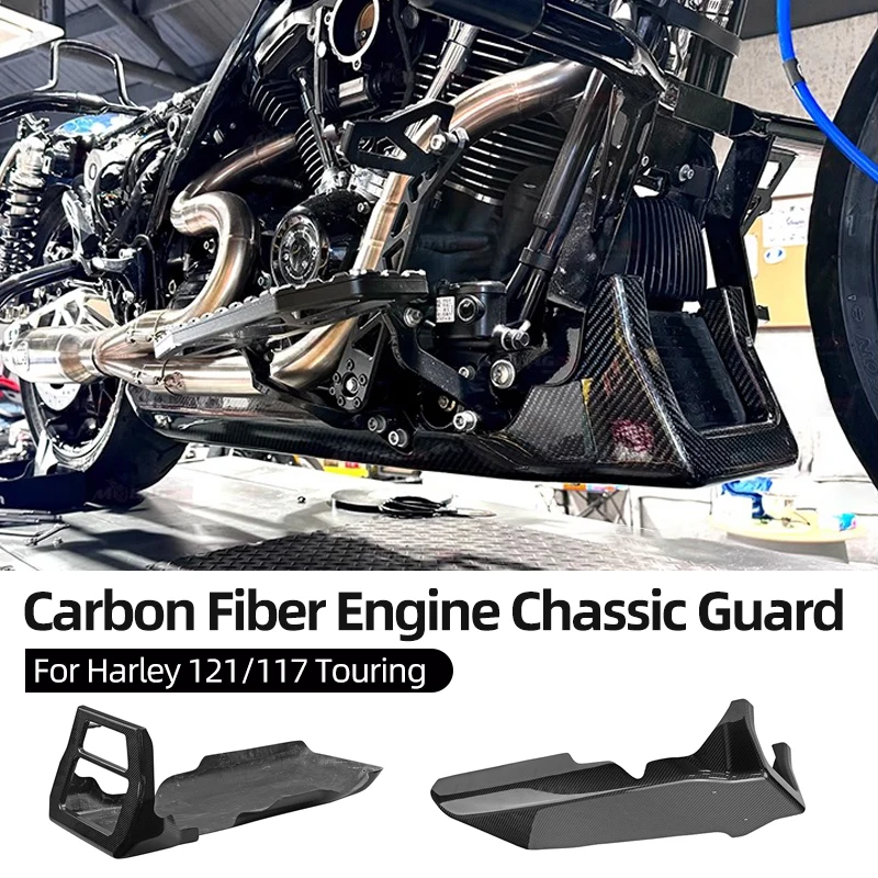 

Motorcycle Carbon Fiber Engine Guard Skid Plate Protector Motorcycle Accessories Harley 2017-up Touring Road Glide Street Glide