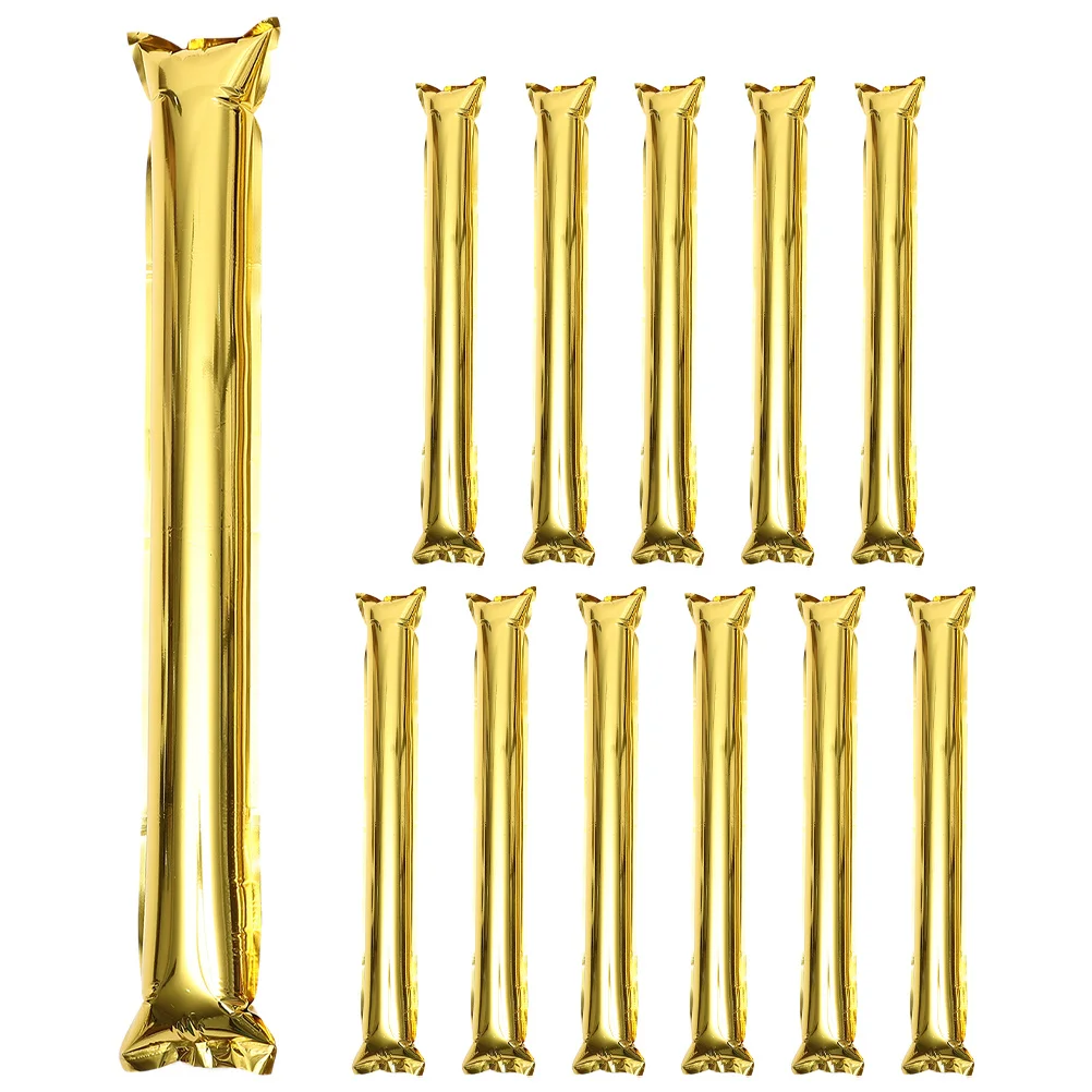 

12Pcs Reusable Inflatable Boom Sticks Strong Aluminum Foil Cheering Makers for Sports Fans Concert Party Leaders Outdoor