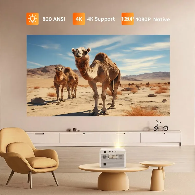 CR53 Global LED Home Projector 600ANSI Lumens 1080p 4K Support Android Smart Projector 2+32GB LCD Video Projector