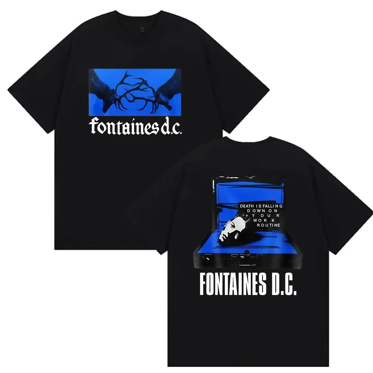 Fontaines D.C Rock Band UK Tour 2027 Graphic T Shirt Men's Vintage Fashion Cotton Short Sleeve T-shirt Gothic Clothing T-shirts