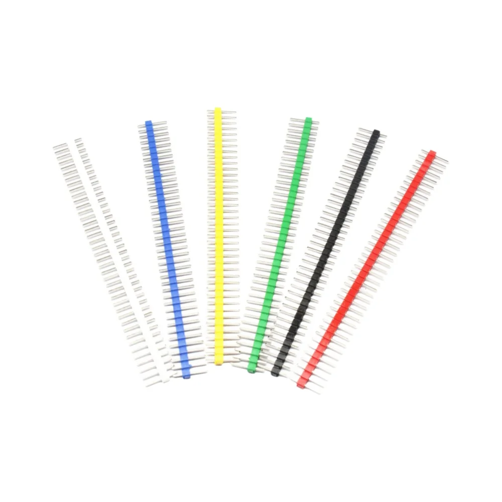 10 sztuk 40 Pin 1x40 jeden rząd mężczyzna 2.54 łamliwe taśmy do złącz stykowych biały/czarny/niebieski/czerwony/zielony/żółty — zdjęcie 2
