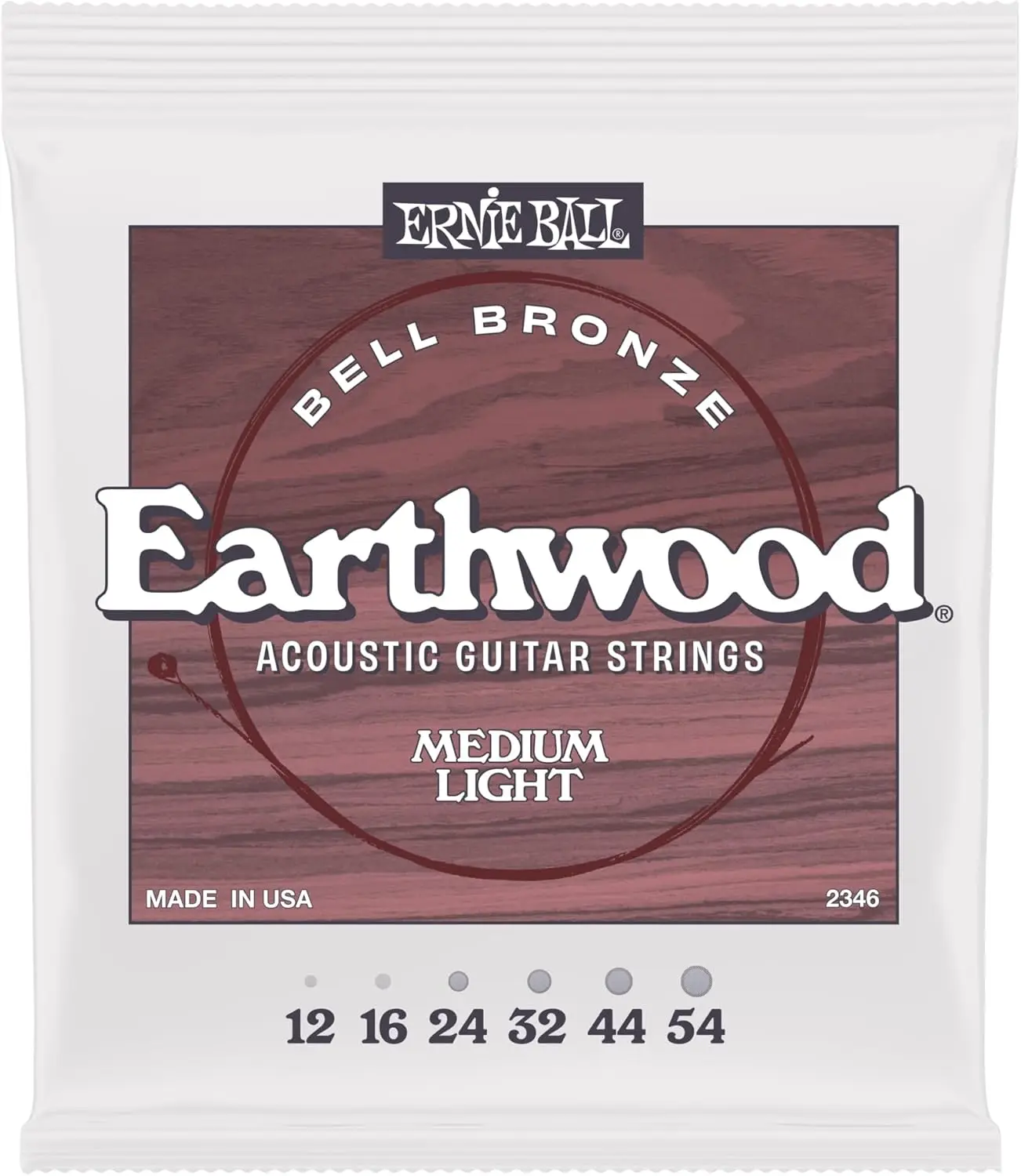 

Струны для акустической гитары Medium Light 12-54, Earthwood Bell Bronze для теплого звука и долговечности