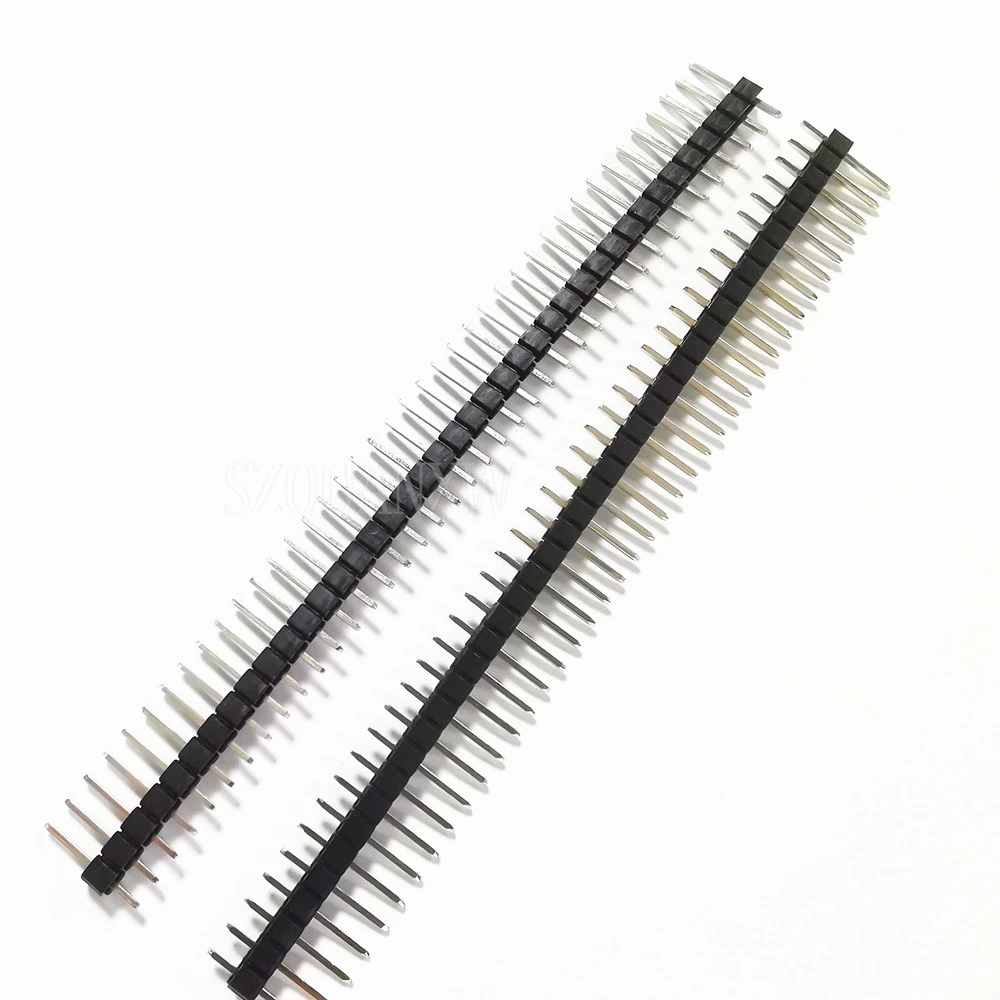 10pcs Jst Connector Strip 40Pin 1x40 2x40 Single Row Male and Female 2.54 Breakable Pin Header Connector Strip for Black