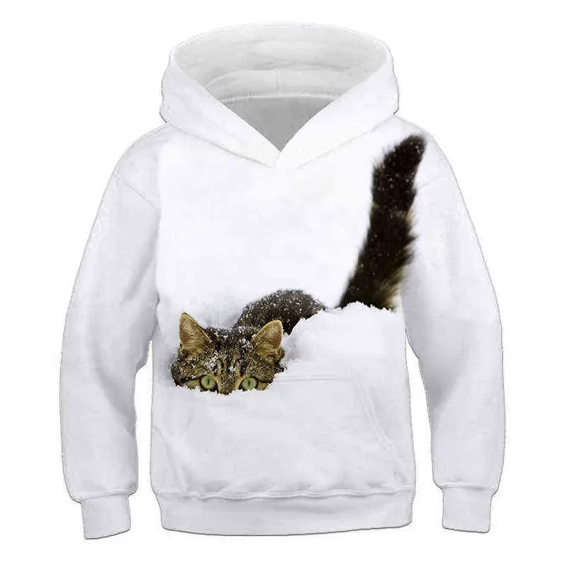Children Cute Cat 3D Printed Hoodies Boys Girls Cool Sweatshirts Hoodie Kids Fashion Pullovers Clothes Tops Baby Sweaters