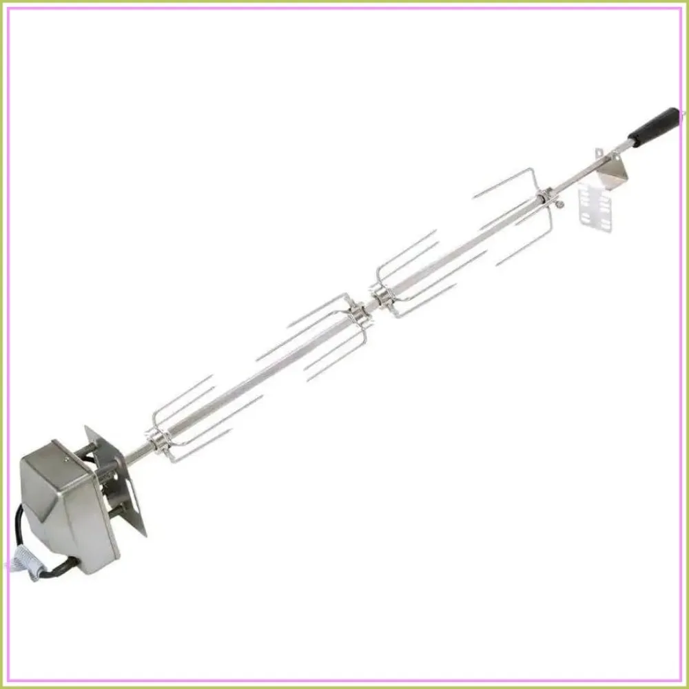 

Spire 36 in. Stainless Steel Rotisserie Chicken Grilling Kit with Motor, 1/2 in. Rod, 4 Forks, Fits up to 36" Fireboxes