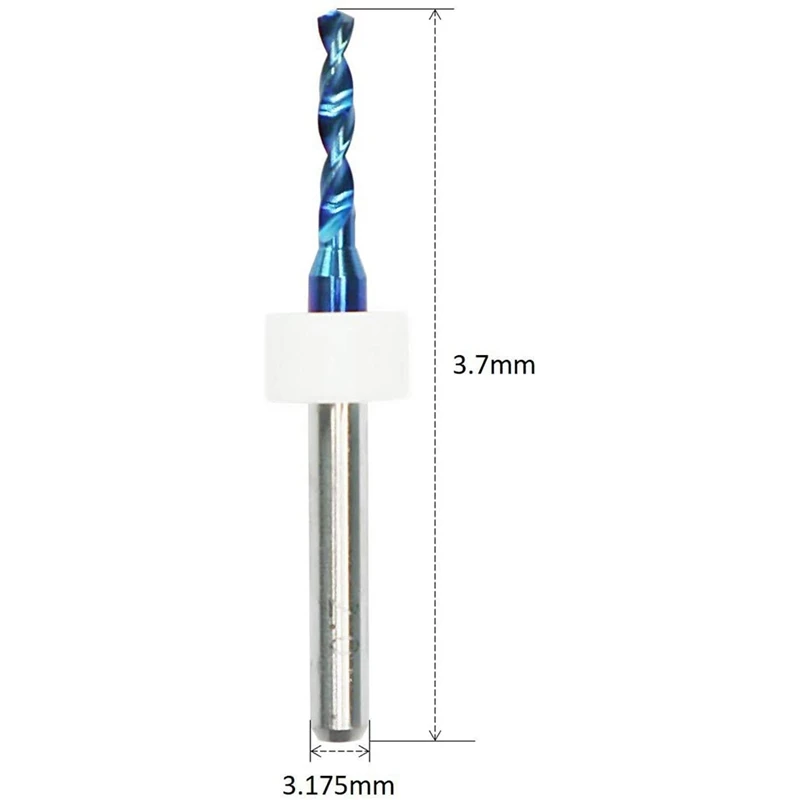 30Pcs 1.1Mm-2.0Mm PCB Drill Bits Set, 1/8Inch CNC Router Bits Mini Milling Cutter Blue Coated For Print Circuit Board