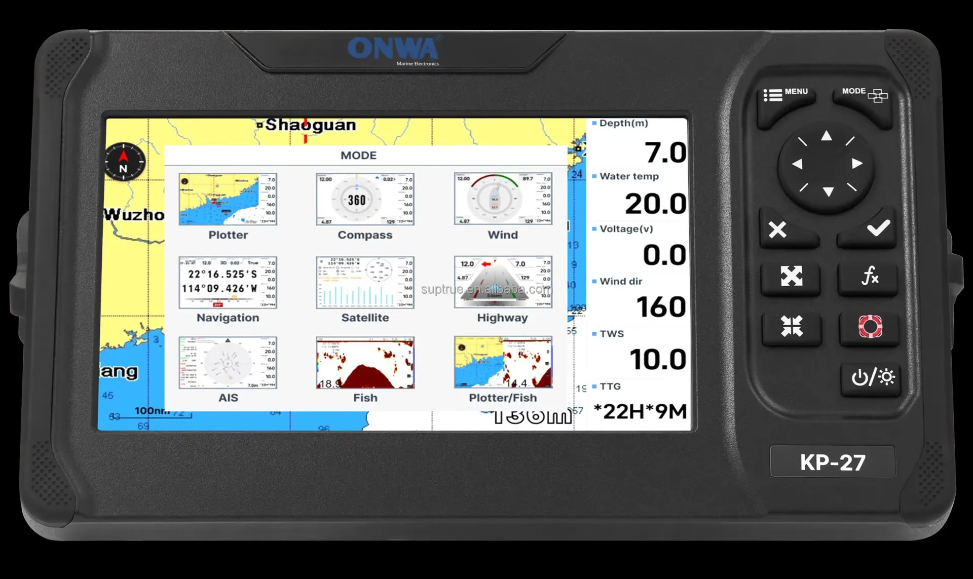 New KP-27 Series GPS Chart Plotter Built-in Fish Finder Class B AIS Transponder Marine Electronics Navigation