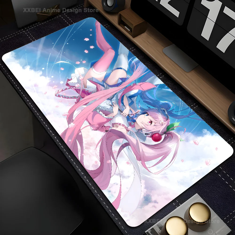 Anime Girl Hatsune M-Miku Mouse Mat Desk Mat With Pad Gaming Accessories Prime Gaming XXL Keyboard Pad Padding Mat