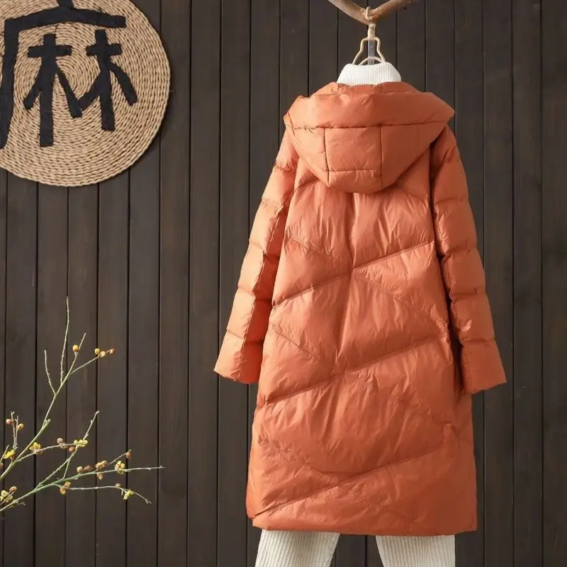 الخريف والشتاء النمط الصيني الجديد المرأة أسفل سترة مقنعين بطة بيضاء أسفل سترة المتضخم #5