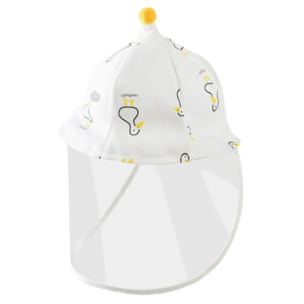 

Anti-Droplet Baby Fisherman Cap Breathable Fabric Detachable Newborn Protective Hat Duck/Cloud Pattern Thin Model Face Mask Hat