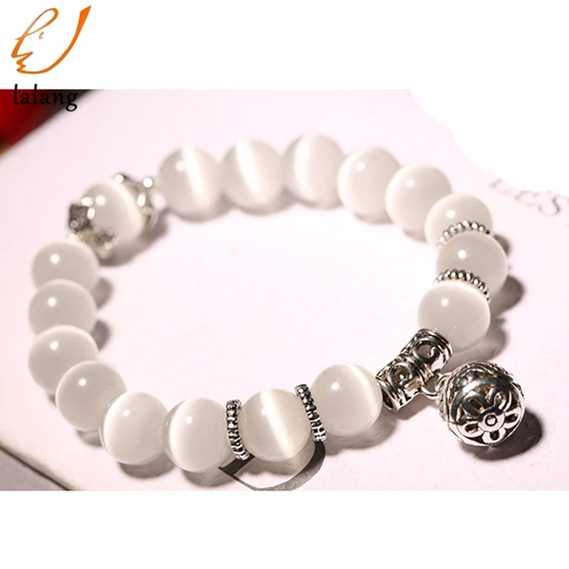 Exquisite Protein Opal Beads Bracelet Smooth And Comfortable Simple White Ladies Fashion Natural Jewelry For Female  New