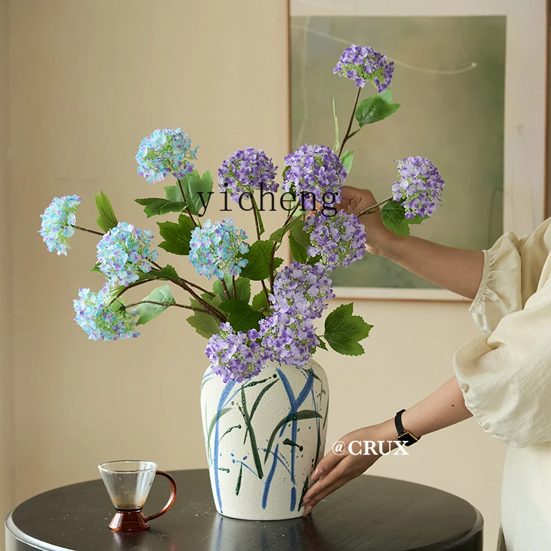 L7-8 high-end sense new Chinese hand-painted ceramic vase living room ceramic pot decorative ornament