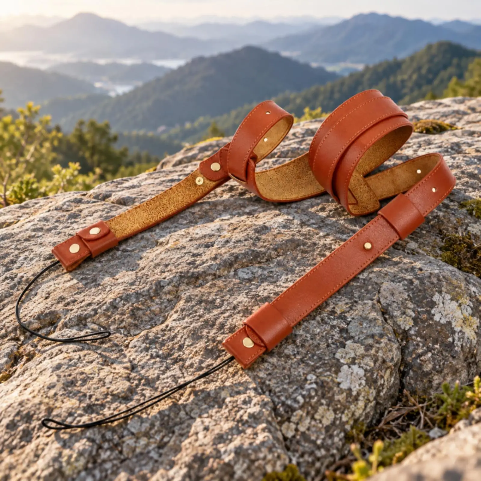 Leather Camera Shoulder Strap Authentic Leather Camera Strap Simple-Adjust for Photographers, Everyday Photography, Street