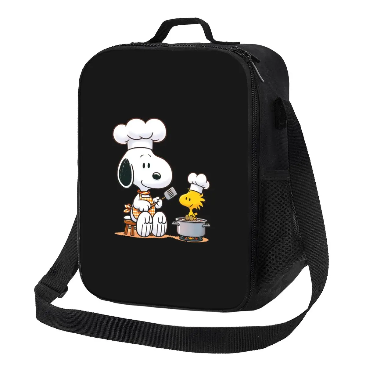 

Custom S-snoopys Animatd Cartoon Chef Lunch Bag Men Women Cooler Thermal Insulated Lunch Boxes for Student School