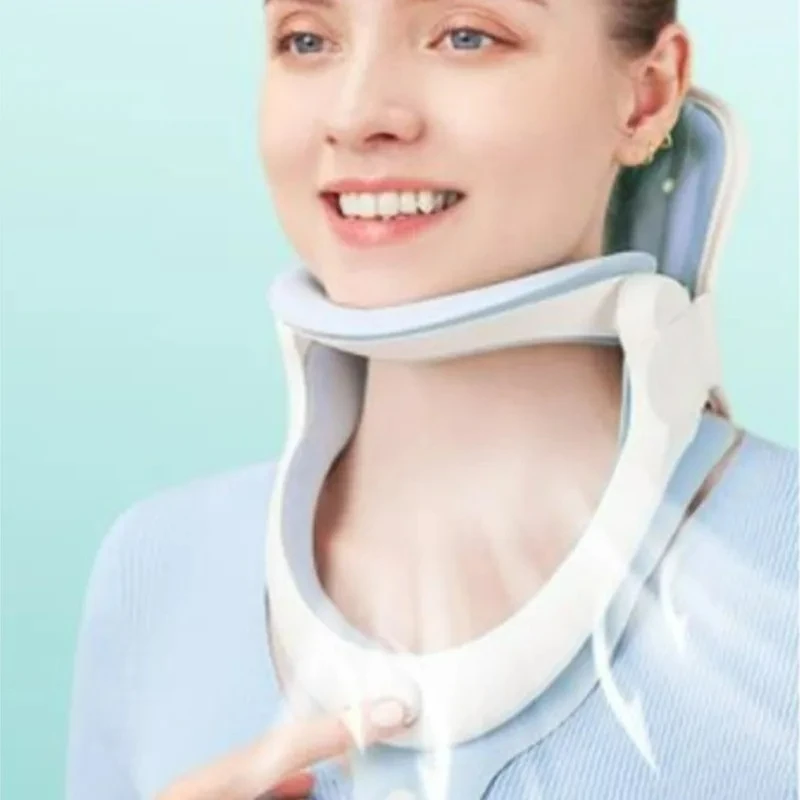 Image 3: Collier cervical personnalisable, fixation du cou, traction, type gonflable, portable, extensible, confortable et pour la colonne vertébrale