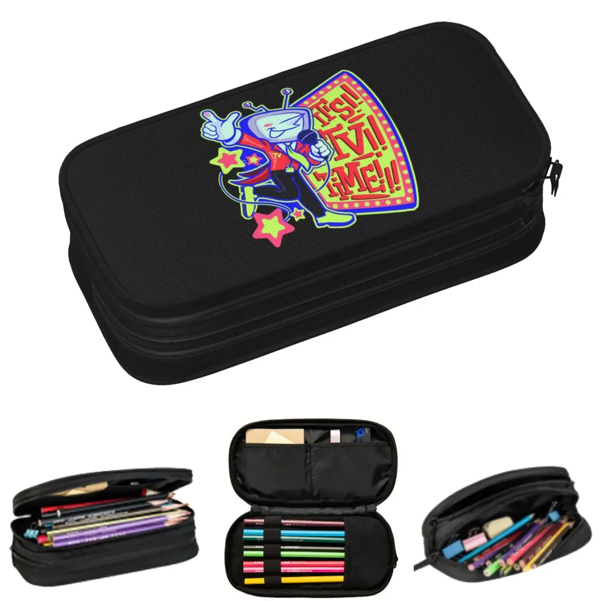 

Пеналы для ручек и карандашей Deltarune It's TV Time Video Game, подарки для студентов, пенал-коробка, пенал-косметичка, вместительный пенал-органайзер