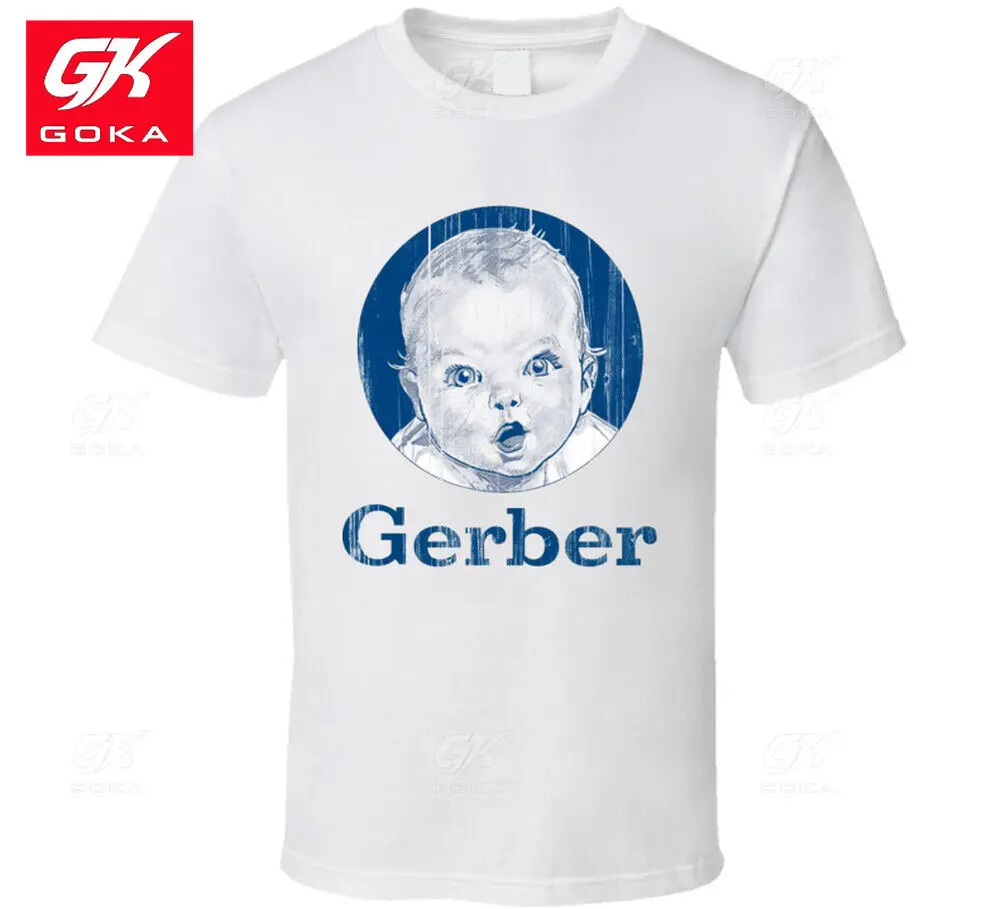 Gerber Logo Popular marca de productos alimenticios para bebés empresa regalo para fanáticos camisetas gráficas ropa para hombres camisetas de algodón camisetas Vintage