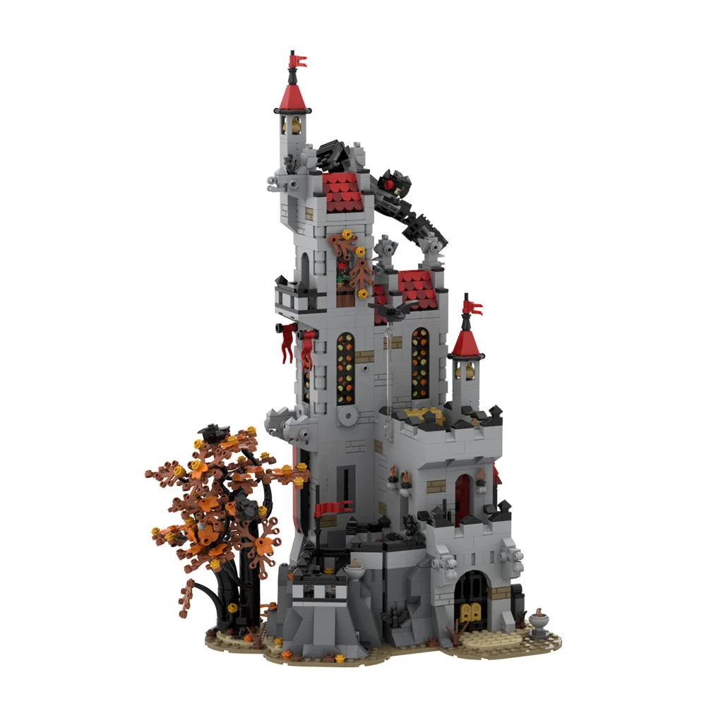 MOC Fright Knights Basil's Manor Model Building Blocks Medieval Empire Castle Tower City Street View Architecture Brick Toy Gift