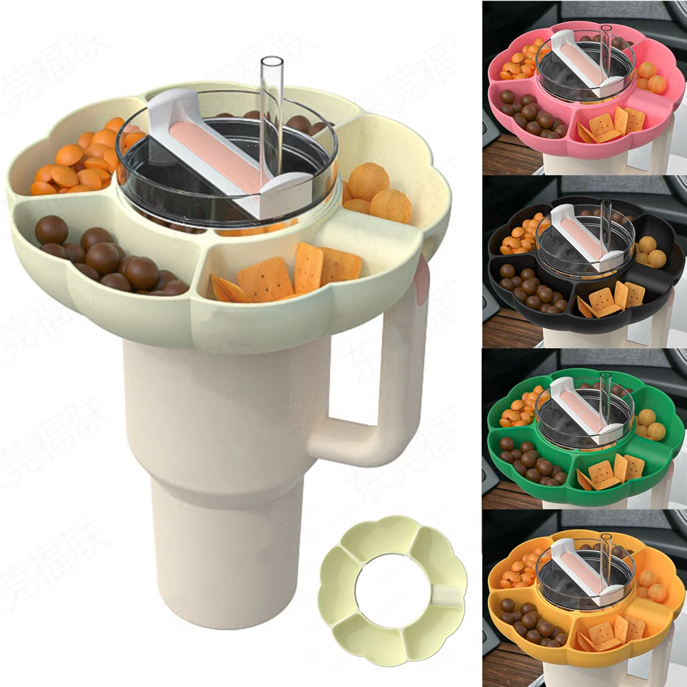 

Snack Bowl for Stanley 40 oz Tumbler with Handle Tumbler Snack Tray Compatible with Stanley Cup 40 oz with Handle Reusable