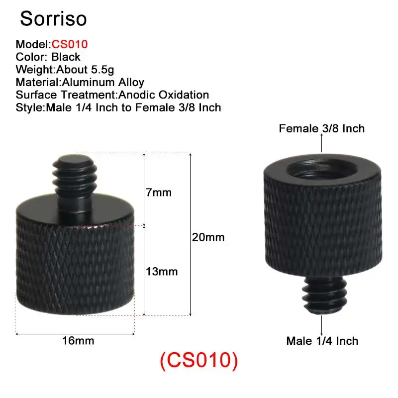 1/4 ~ 3/8 인치 나사 범용 카메라 변환 나사 삼각대 볼 헤드, 퀵 릴리스 마운트 어댑터 알루미늄 4 색 Dslr 용