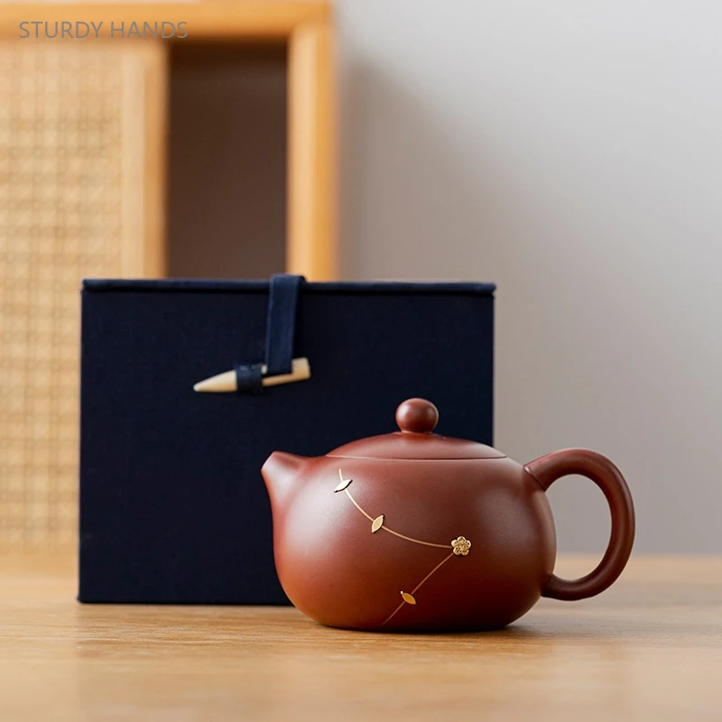 180ml Purple Sand Xishi Pot Handmade Fengming Pot Office and Home Kung Fu Tea Set Tea Brewery