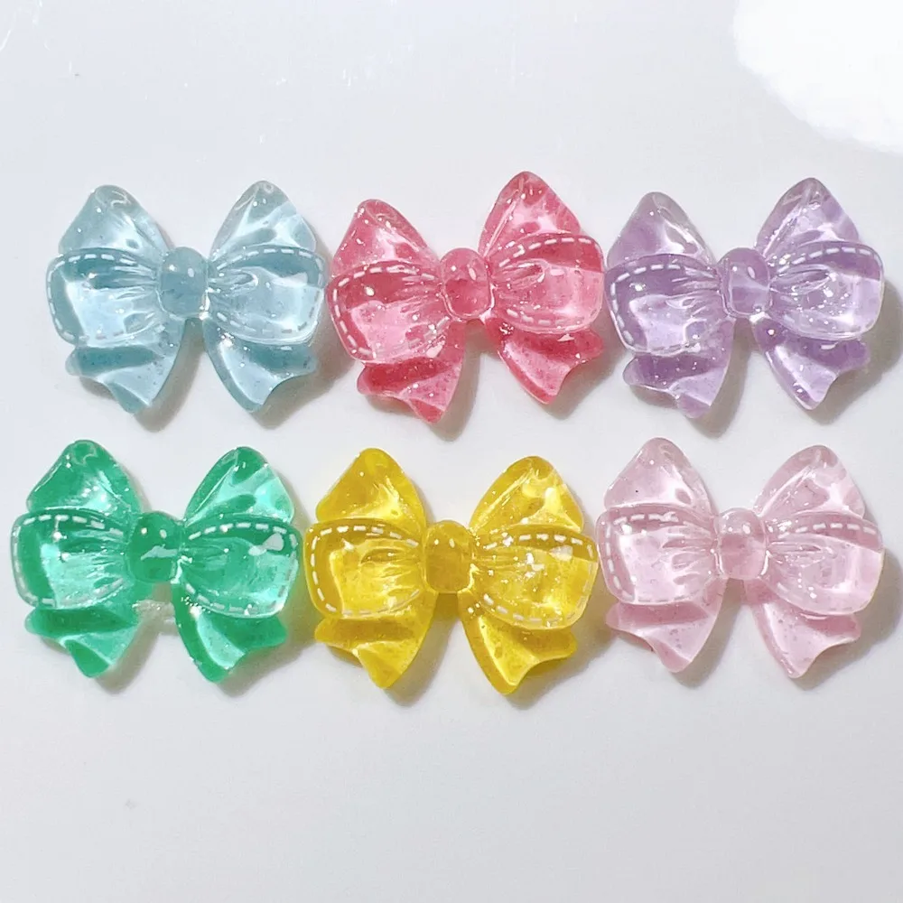 10pcs Kawaii Colour Butterfly Bow Flatback Resin Cabochon Scrapbooking for DIY Hairpin Jewelry Phone Decor Making Accessories