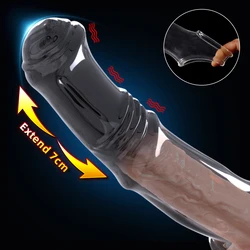 Penis Reusable Extender Sleeve Sex Toys For Men Dick Trainer Penis Enlargement Condom Delay Ejaculation Cock Ring Sex Products