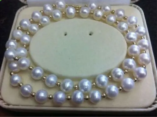 9-10mm akoya perfect white south sea pearl necklace 18