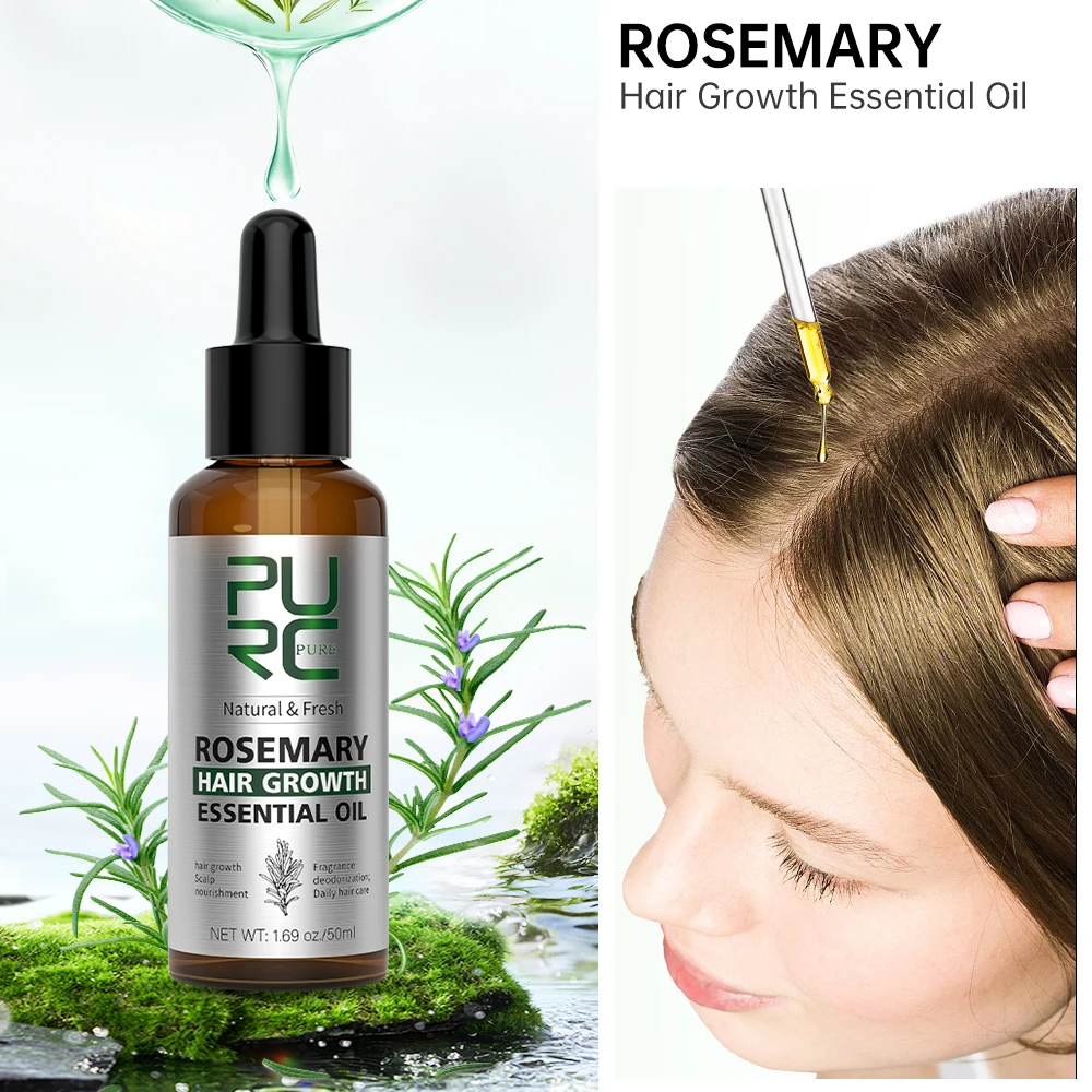 PURC Rosemary Essentiall Oil Hair Care Products Scalp Hair Strengthen for Man Women Ginger Thicken Oil Organic Treatment Healthy