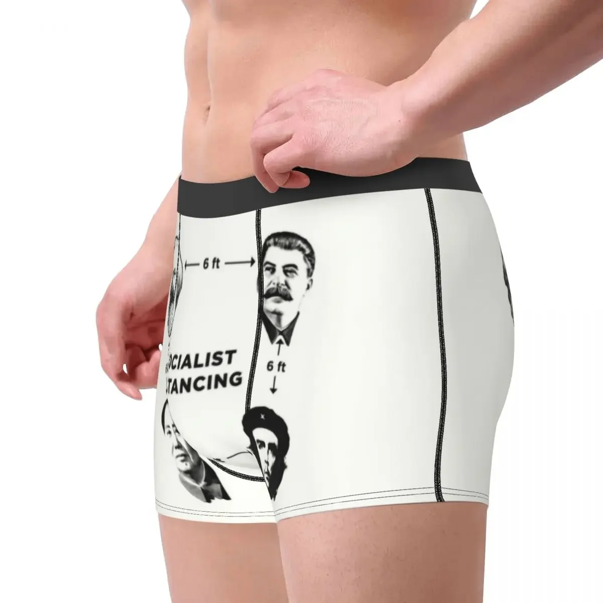 Homens Marx Stalin Shorts de Boxer Respirável, Personalizado, Cueca Distanciamento Social, Cuecas, Cuecas, Calcinhas Masculinas, Mao Guevara