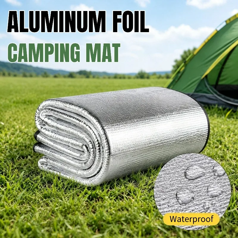 Outdoor Camping Mat Foam Aluminum Insulation Foil Mats Portable Moisture Proof Pad Beach Picnic Sleeping Pad Camping Supplies