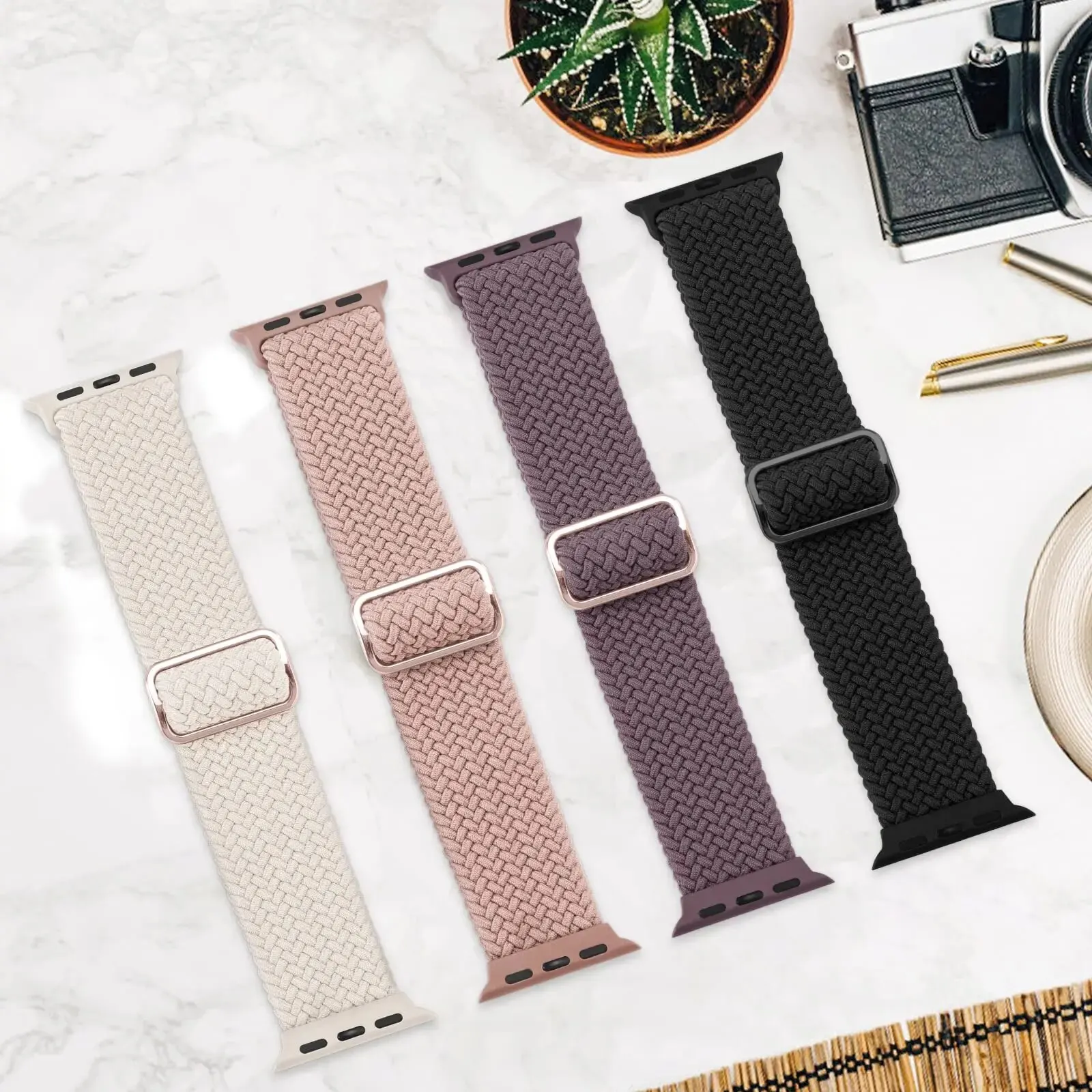 5 Packs Braided Solo Loop Compatible with Apple Watch Band 38mm 40mm 41mm 42mm 44mm 45mm 49mm,Straps Wristbands for IWatch image 2