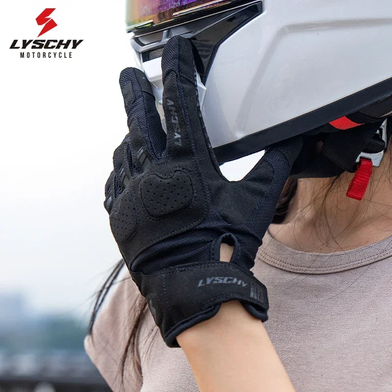 Retro Summer LYSCHY Motorcycle Riding Gloves Men and Women Couples Thin Breathable Anti-drop Guantes Motos Motorcycle Gloves