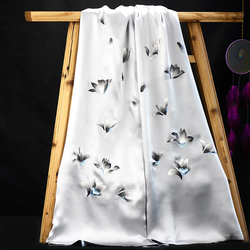 Xiuzhuang self sells 2023 holiday gifts for outdoor outfits and versatile Su embroidery silk shawl scarves