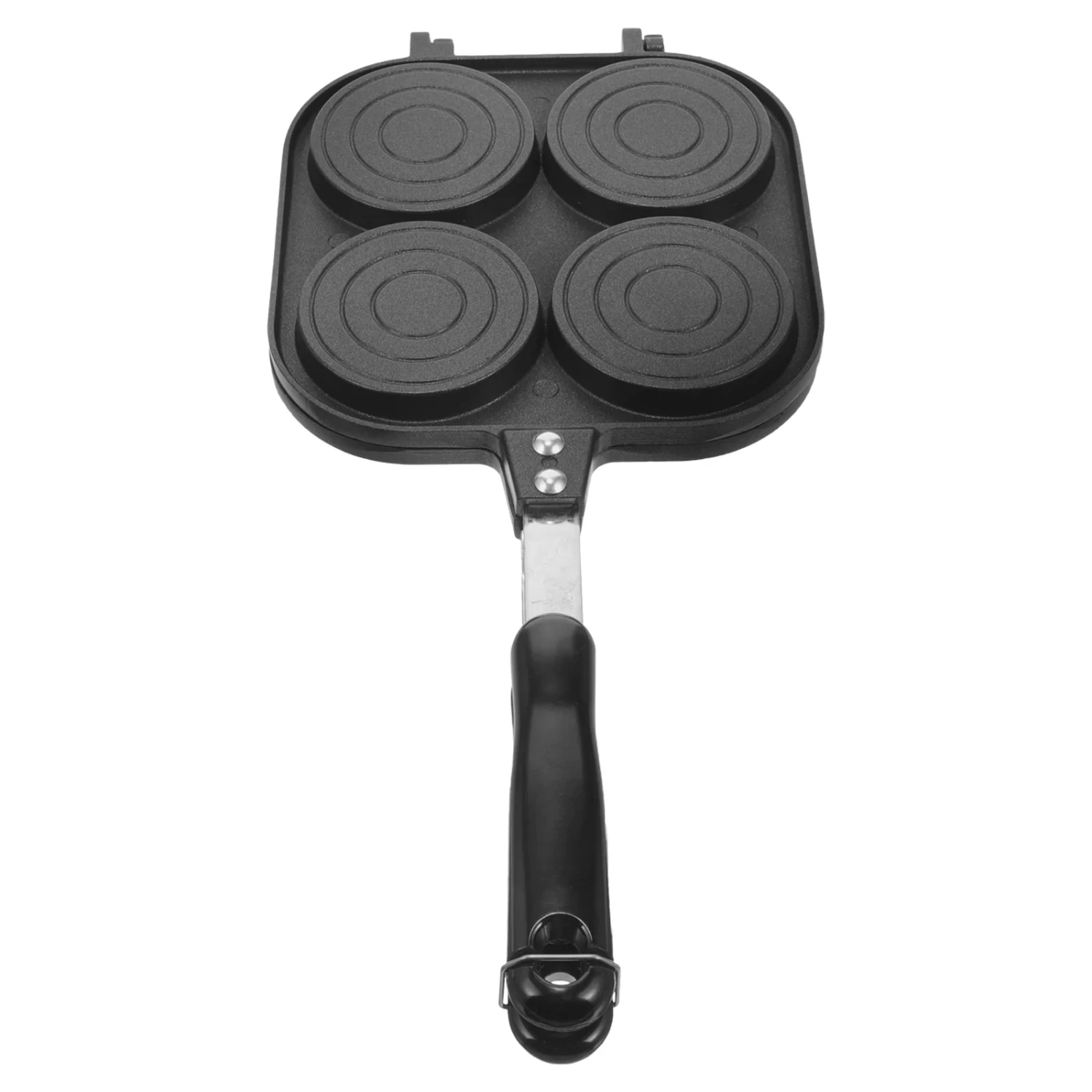 Delicious Wheel Egg Cooking Tool with Four-Hole Burgers Frying Pan, Griddle Skillet and Omelet Cooker for Breakfast