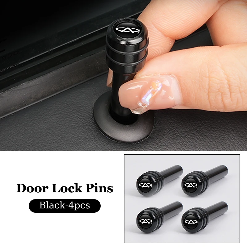 2/4Pcs Car Door Lock Pin Alloy Door Safety Lock Cover Accessories For Chery Tiggo 5 2 3 7 PRO 8 5X IQ QQ Fulwin Face Arrizo A1 A