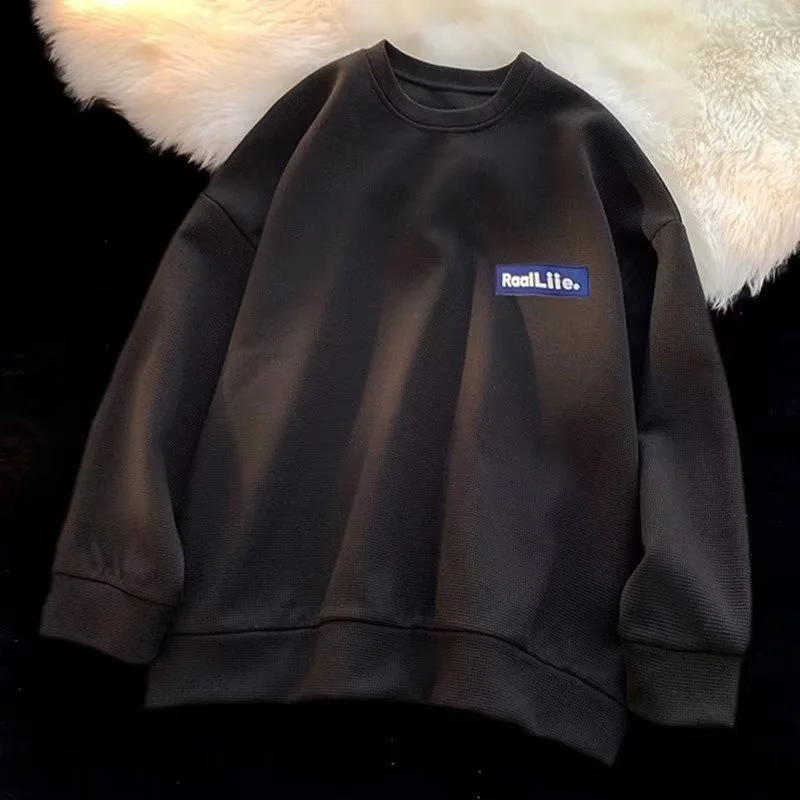 

Мужские толстовки большого размера, свободные, простые, с буквенным принтом, модные толстовки с круглым вырезом и длинными рукавами, осенний размер M-8XL