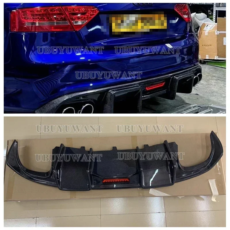 Rear Bumper Diffuser Lip Spoiler For Audi A5 S line S5 Coupe 2008-2015 Real Carbon fiber Non For A5 Standard