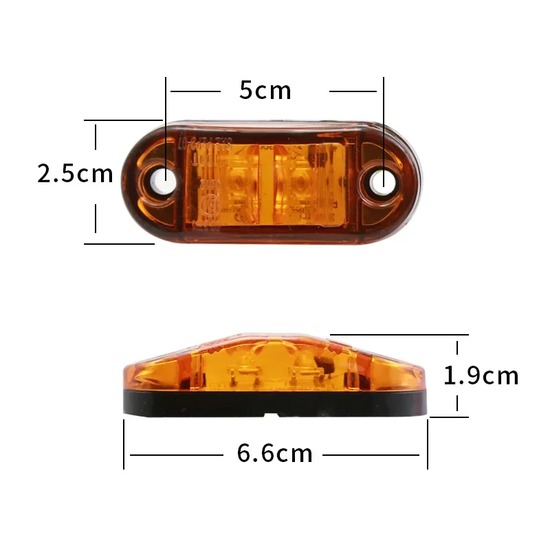 24v 12v Amber LED Side Marker Lights For Trucks Side Clearance Marker Light Clearance Lamp 12V Red White for Trailer