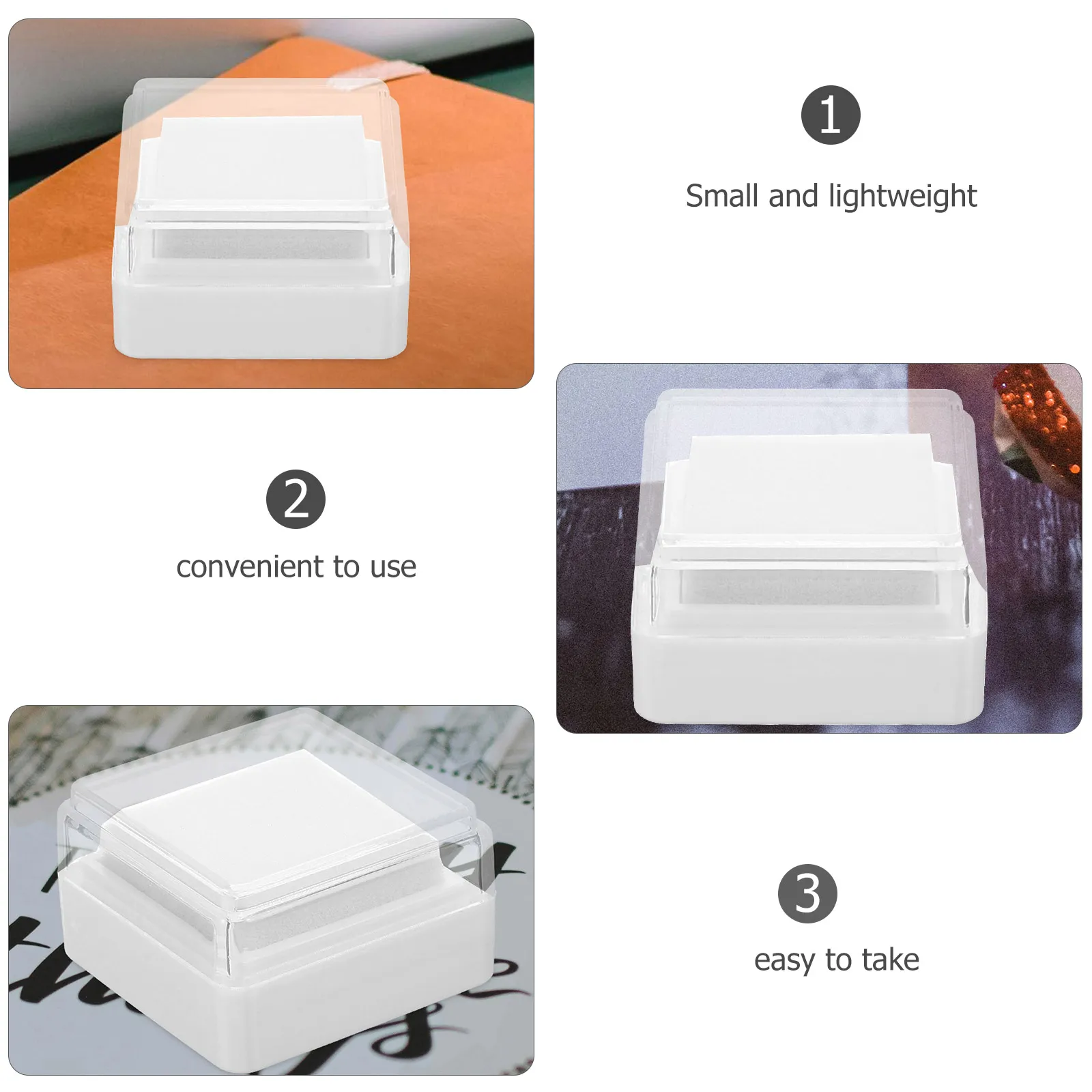 5 قطعة منصات ختم الحبر اليد فارغة الإسفنج البلاستيك المحمولة خفيفة الوزن الحرفية منصات الحبر DIY بها بنفسك سجلات القصاصات المطاط Stamps