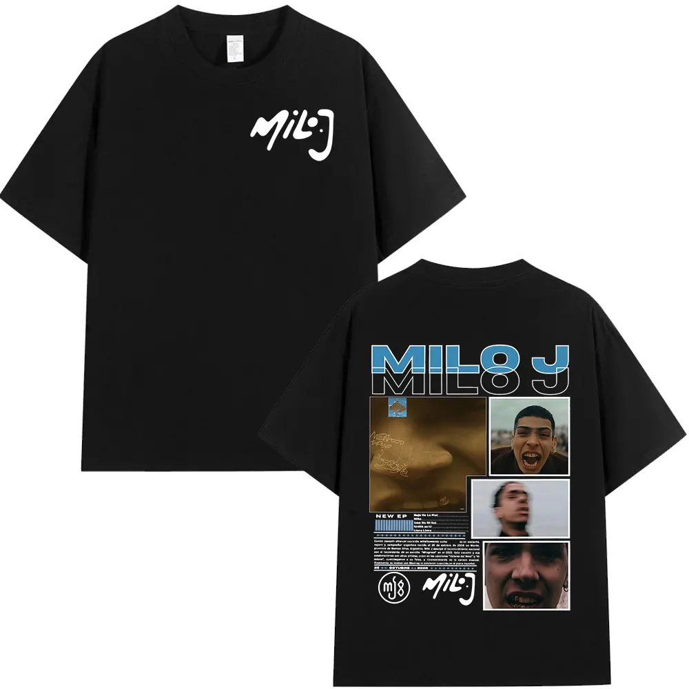 Rapper Milo J La Vida Era Mas Corta Album Graphic T Shirts Men's Women Hip Hop T-shirt Cotton Short Slevee T-shirts Streetwear