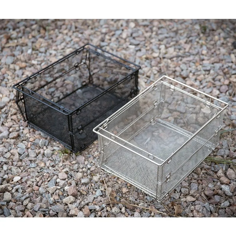 Foldable 304 Stainless Steel IGT Table Drain Basket 1 Unit Modular Kitchen Washing Colander Storage Accessory