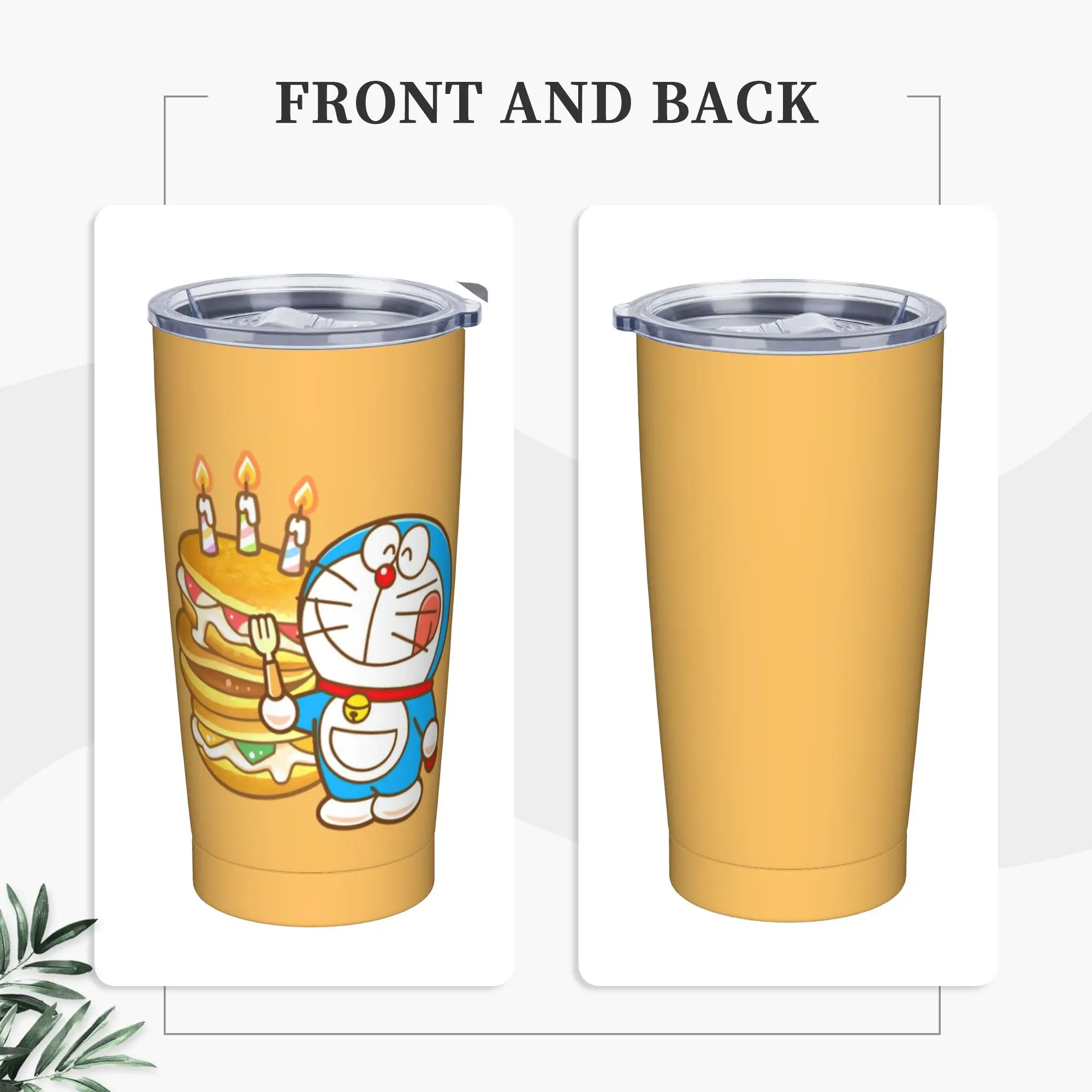 Doraemons  Stainless Steel Tumbler  Travelist Coffee Mug With Straws and Lid Large Capacity Car Mugs Cold and Hot Water Bottle