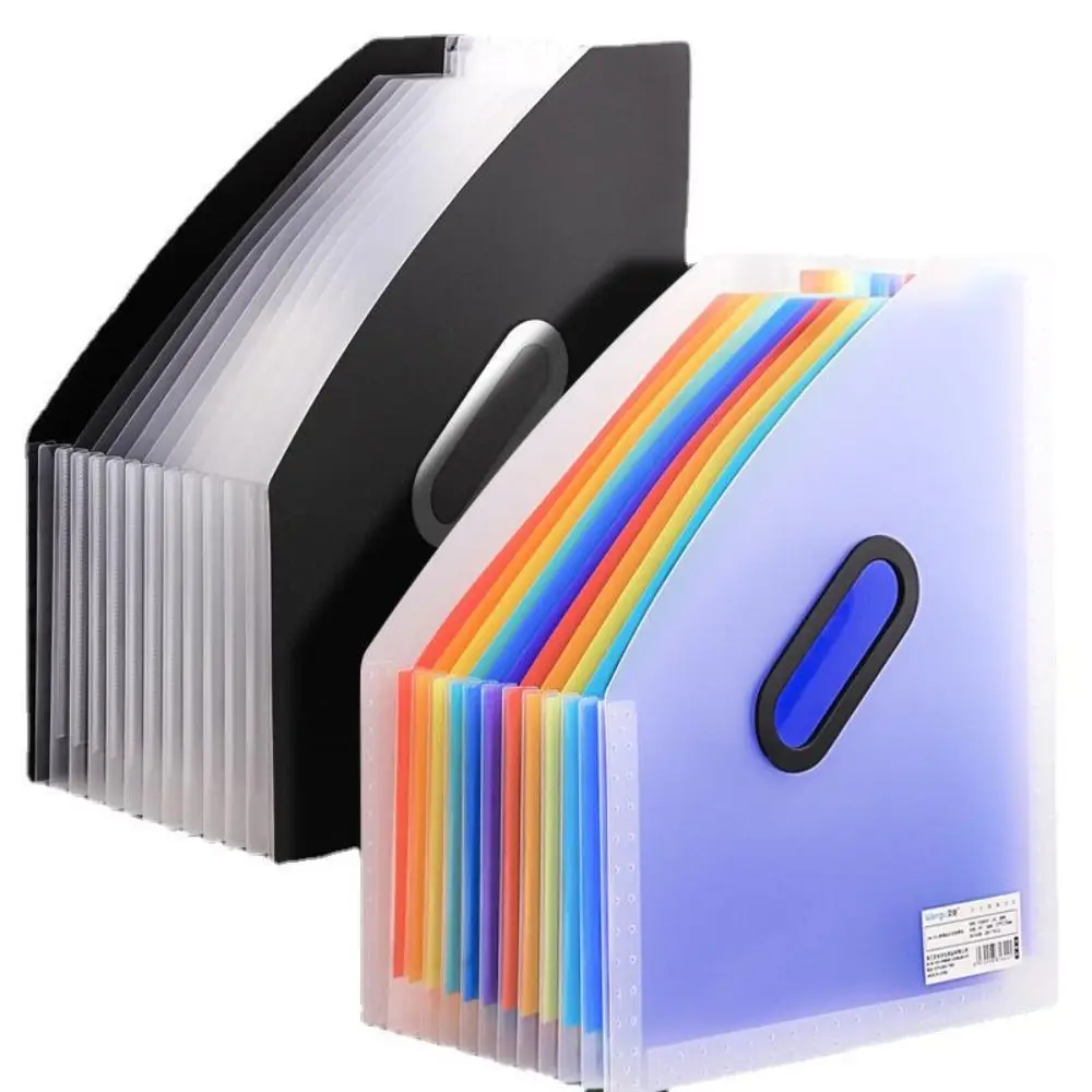 Multi-layer 13 Pockets File Folder Portable Waterproof A4 Expanding Organ Bag Large Capacity File Storage Document Holder