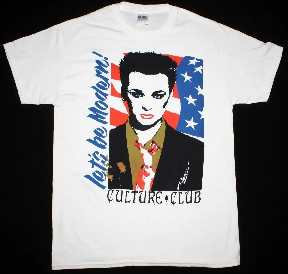 Best Selling Culture Club Let S Be Modern Boy George New Wave Bow Wow Heavy Cotton Men's T Shirt Size Usa