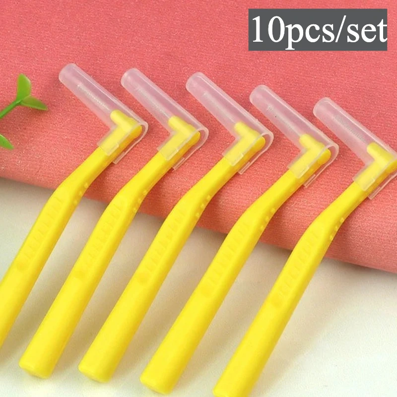 10Pcs L Shape Interdental Brush Teeth Cleaning Toothpick Dental Tool Dental Flosser Oral Hygiene Home Care