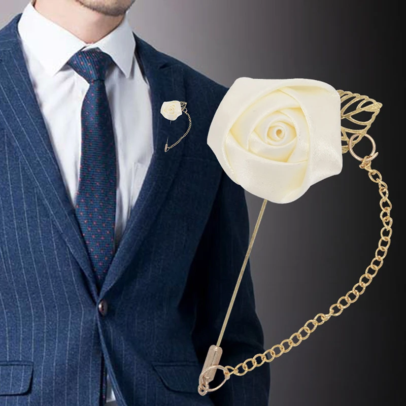 6PCS Wedding accessories corsage Boutonniere Wedding Pin for Men Women Silk Buttonhole Groomsmen Party Prom Suit Accessori