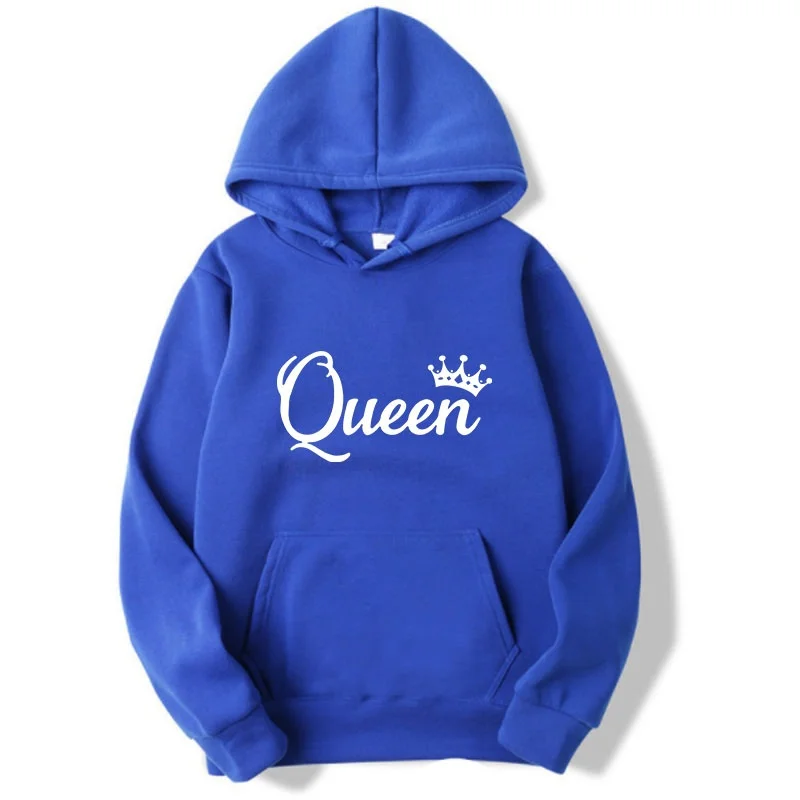 Fashion Queen Letter Printed Hoodies Men Woman Hoodie Streetwear Hooded Sweatshirts Harajuku Sports Pullovers Unisex Clothing